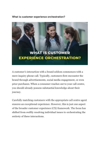 what is customer experience orchestration