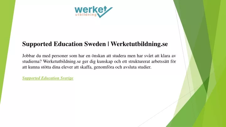 supported education sweden werketutbildning