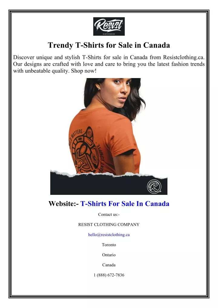 trendy t shirts for sale in canada