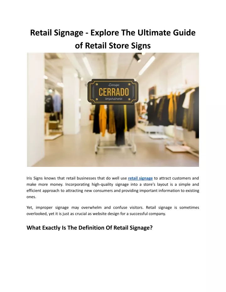 retail signage explore the ultimate guide