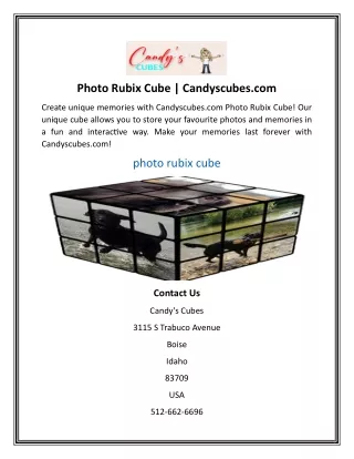 Photo Rubix Cube  Candyscubes
