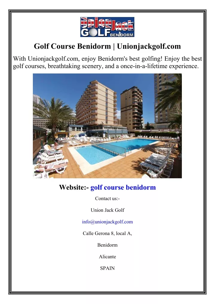 golf course benidorm unionjackgolf com