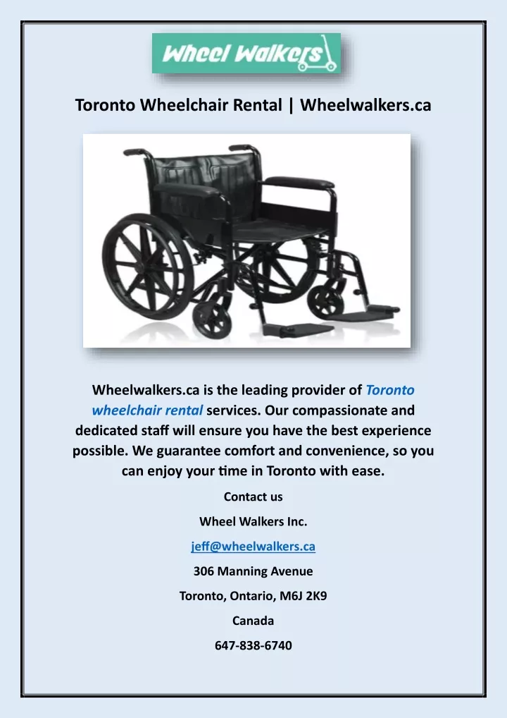 toronto wheelchair rental wheelwalkers ca