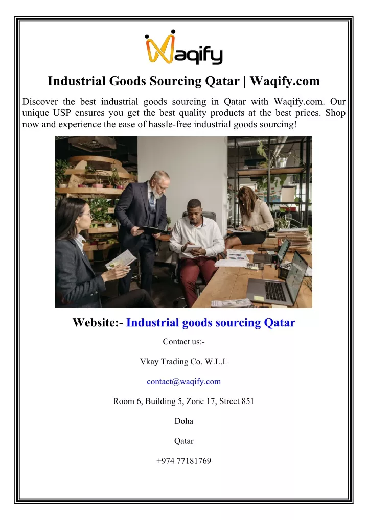 industrial goods sourcing qatar waqify com