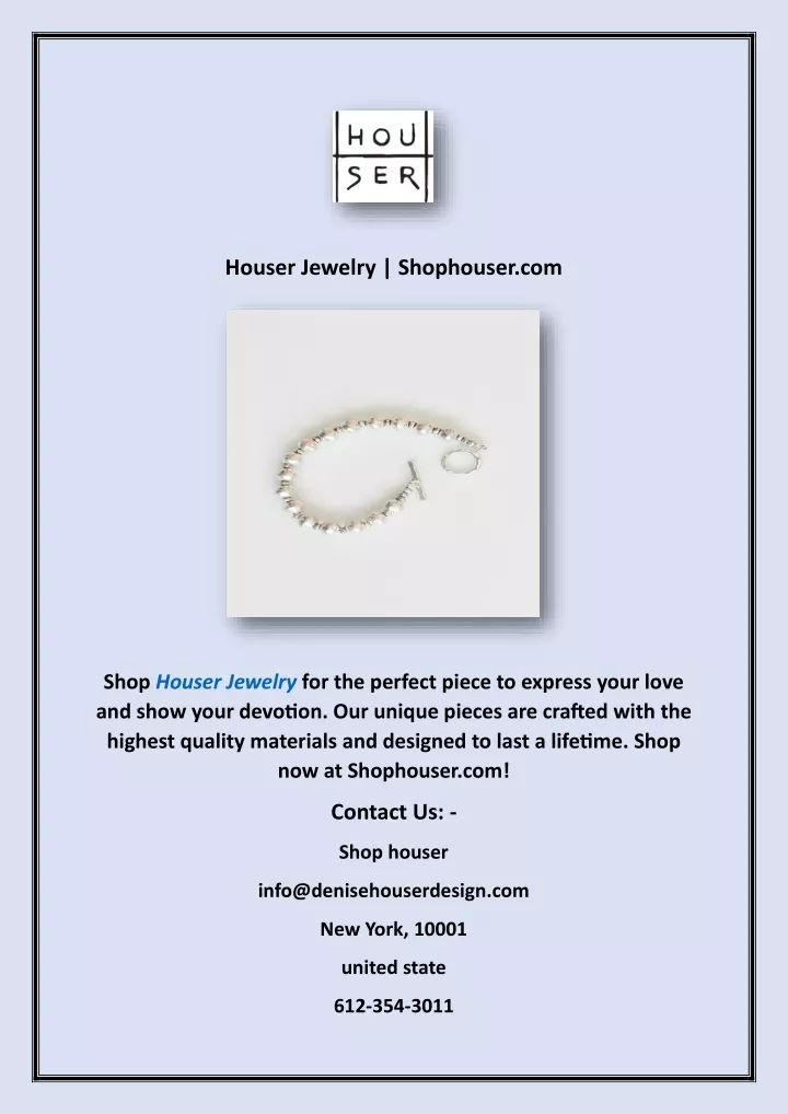 houser jewelry shophouser com