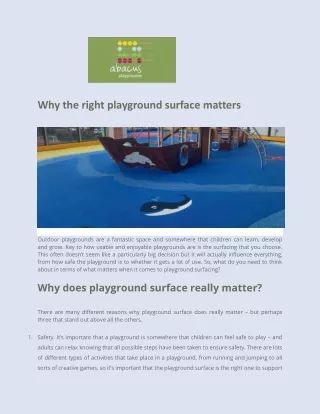 why the right playground surface matters