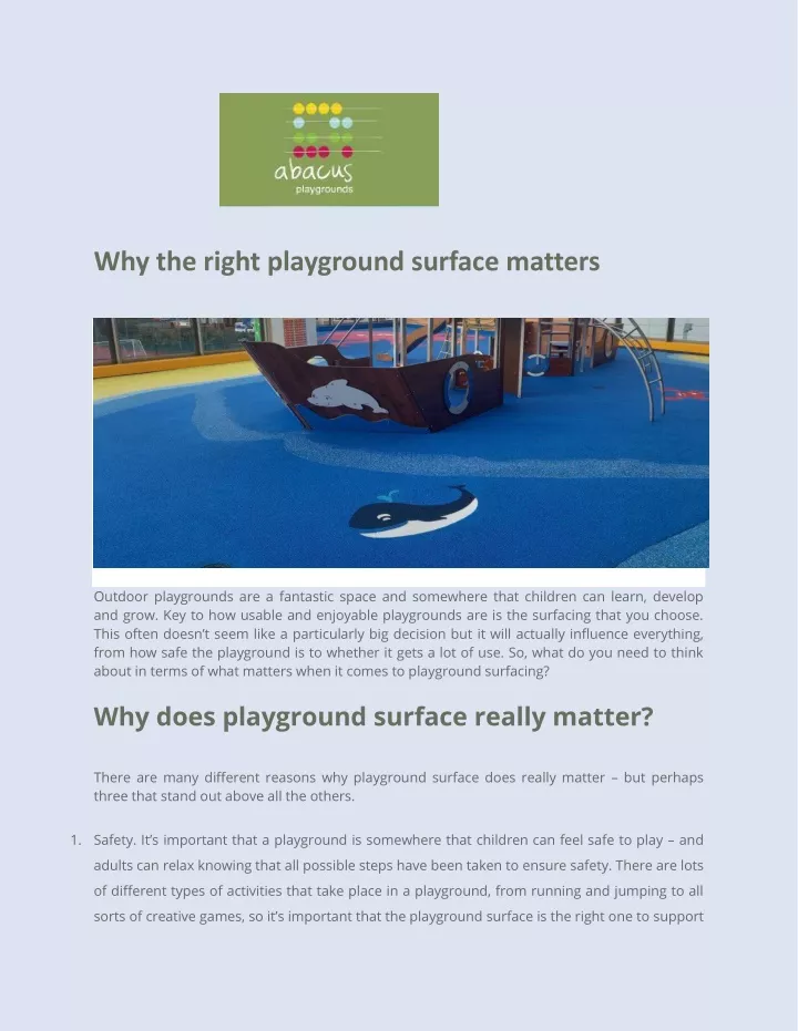 why the right playground surface matters