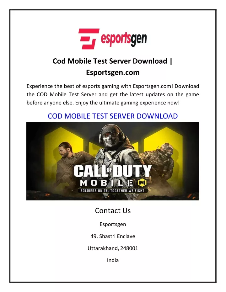 cod mobile test server download esportsgen com