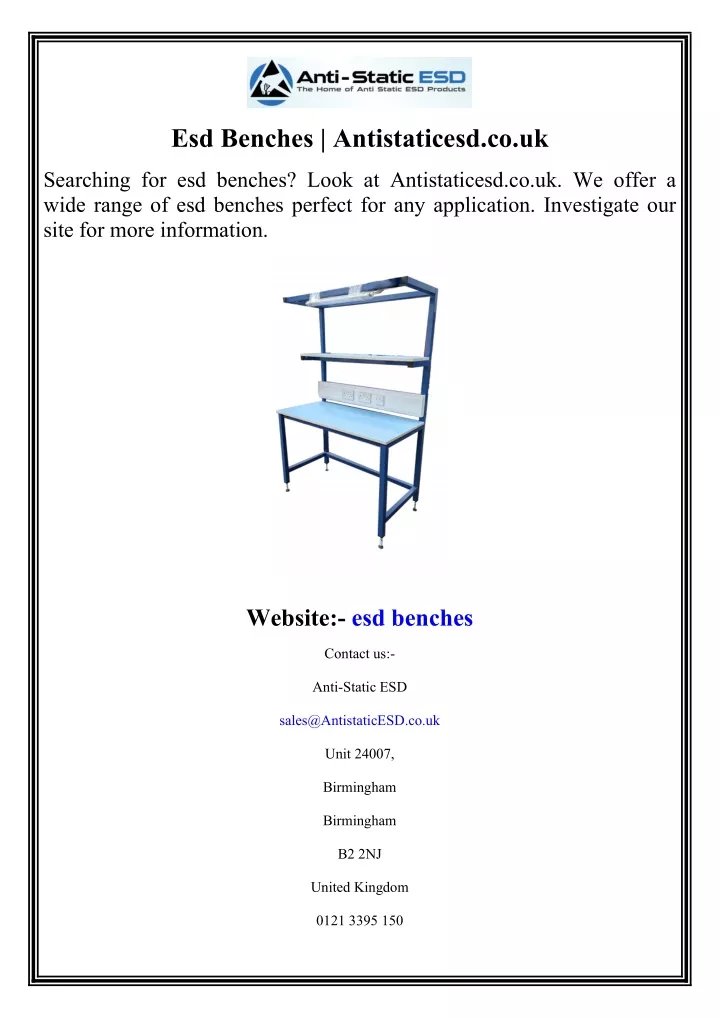 esd benches antistaticesd co uk