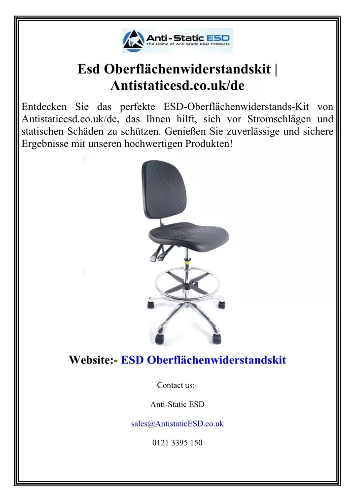 esd oberfl chenwiderstandskit antistaticesd