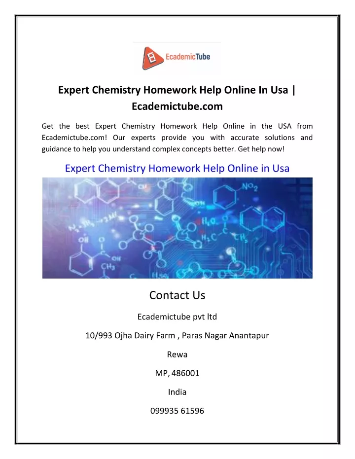 expert chemistry homework help online