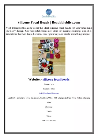 Silicone Focal Beads  Beadablebliss.com