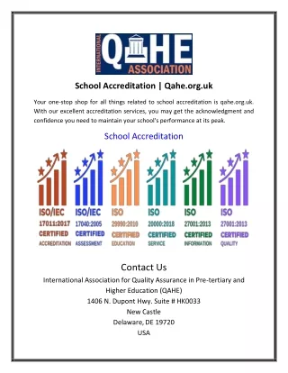 school accreditation qahe org uk