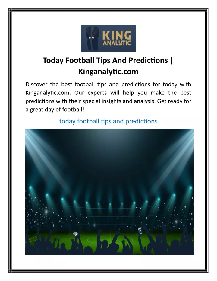 today football tips and predictions kinganalytic
