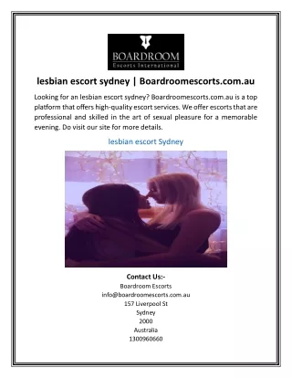 lesbian escort sydney | Boardroomescorts.com.au