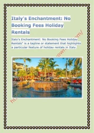 fItalys Enchantment No Booking Fees Holiday Rentals