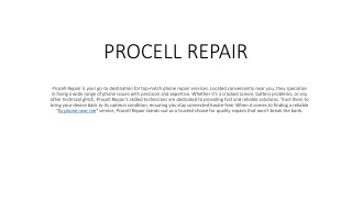 Procell Repair