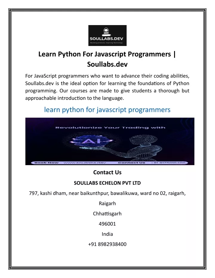 learn python for javascript programmers soullabs