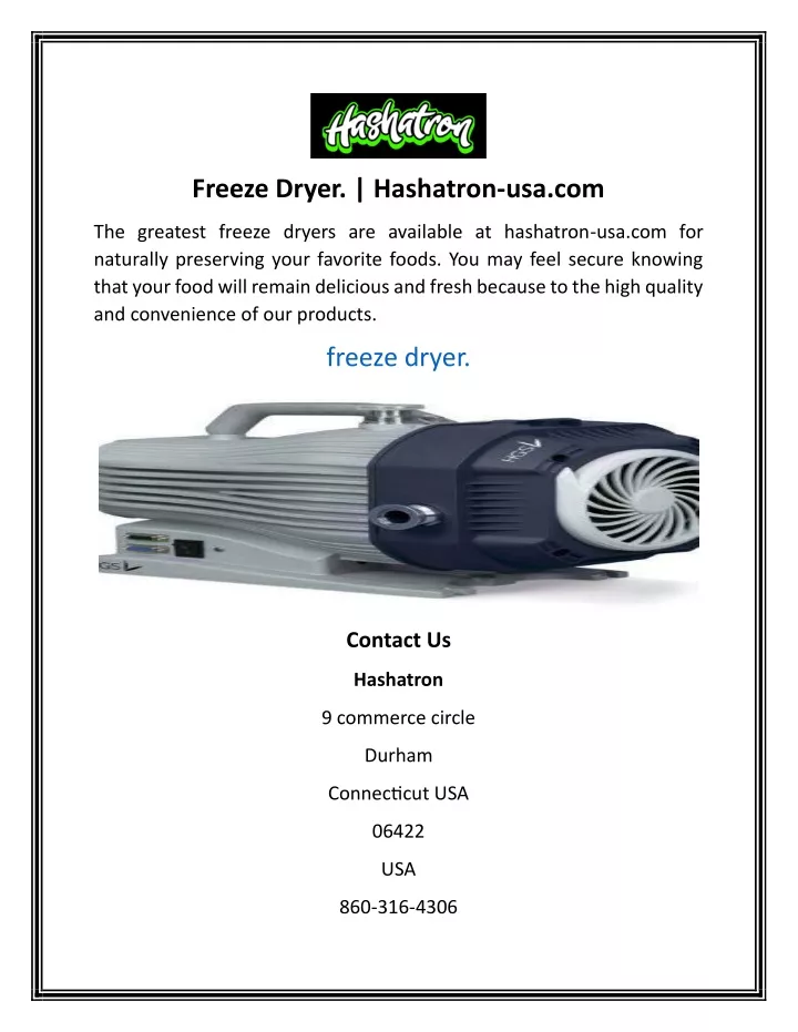 freeze dryer hashatron usa com