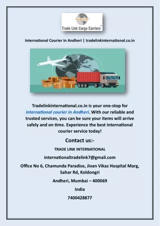 International Courier in Andheri | tradelinkinternational.co.in