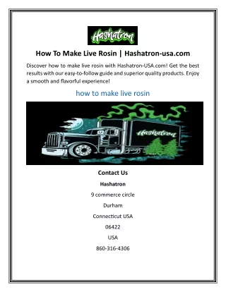 how to make live rosin hashatron usa com