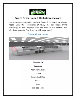 freeze dryer home hashatron usa com