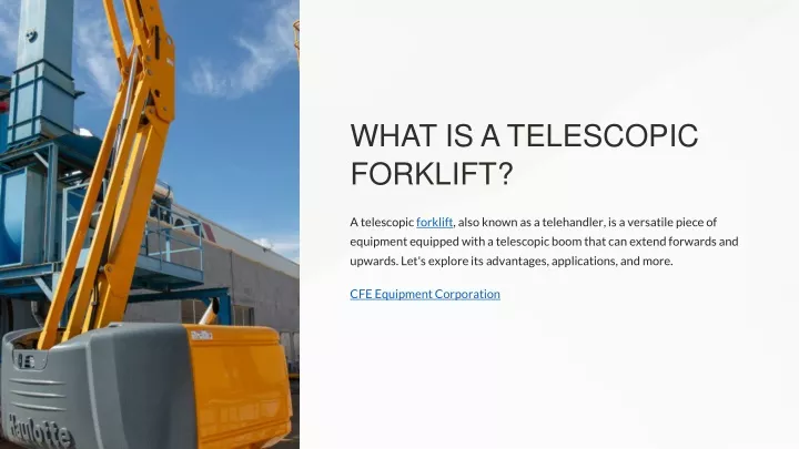 what is a telescopic forklift