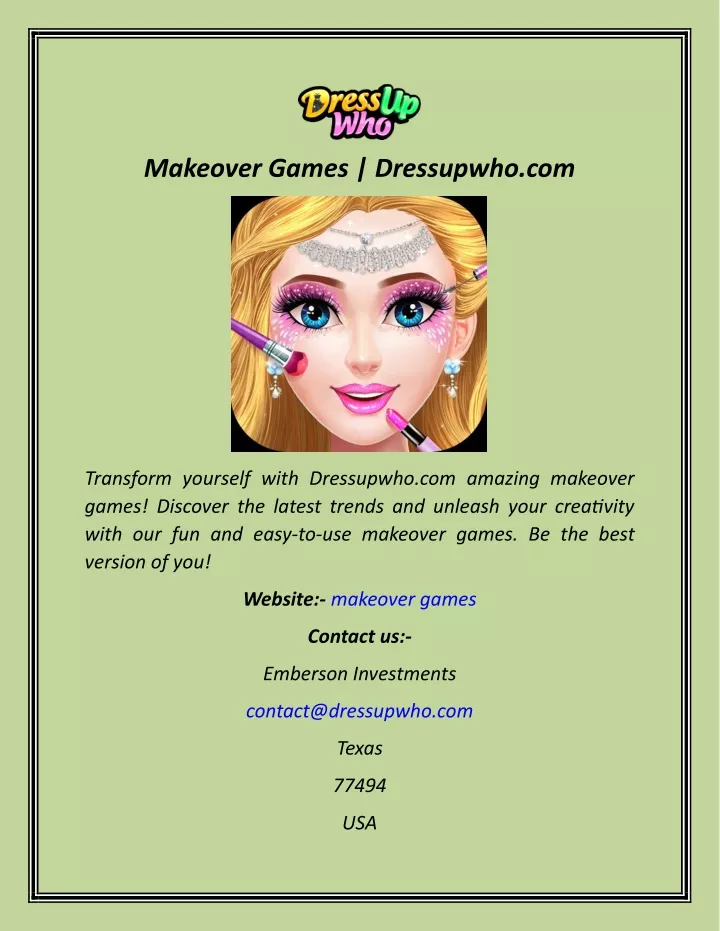 makeover games dressupwho com