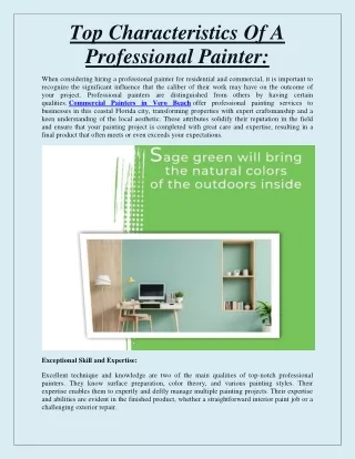 Top Characteristics Of A Professional Painter: