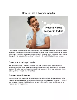 How to Hire a Lawyer in India
