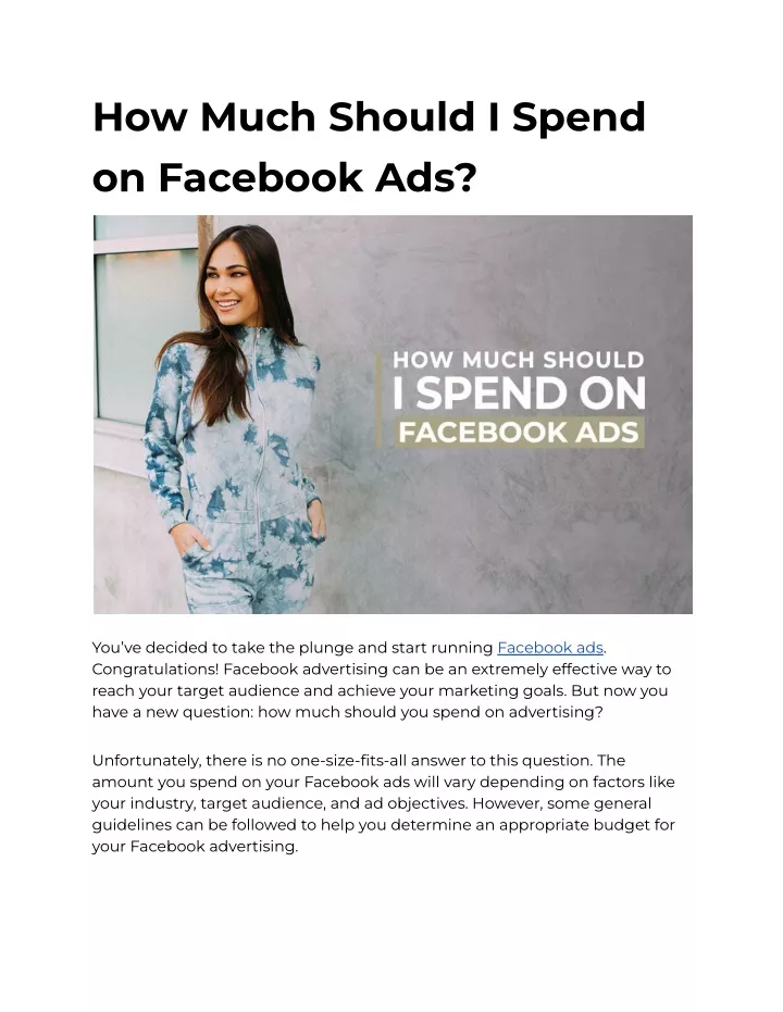 how much should i spend on facebook ads