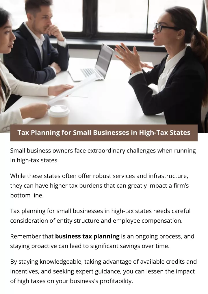 tax planning for small businesses in high