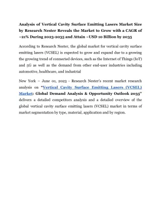 analysis of vertical cavity surface emitting