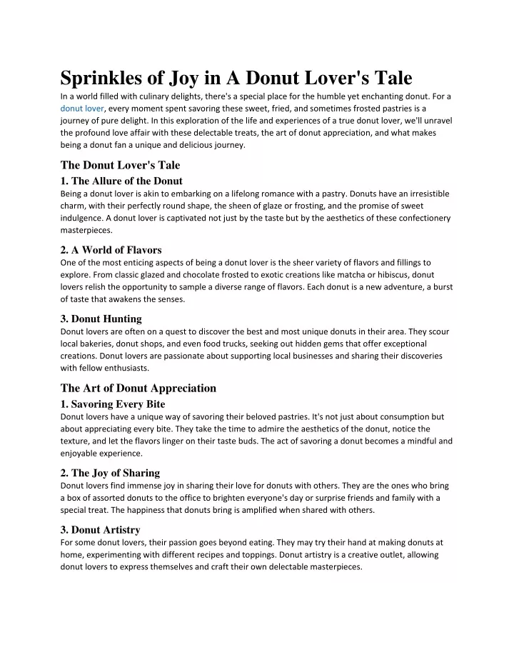 sprinkles of joy in a donut lover s tale