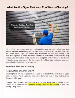 What Are the Telltale Signs of a Clean Roof