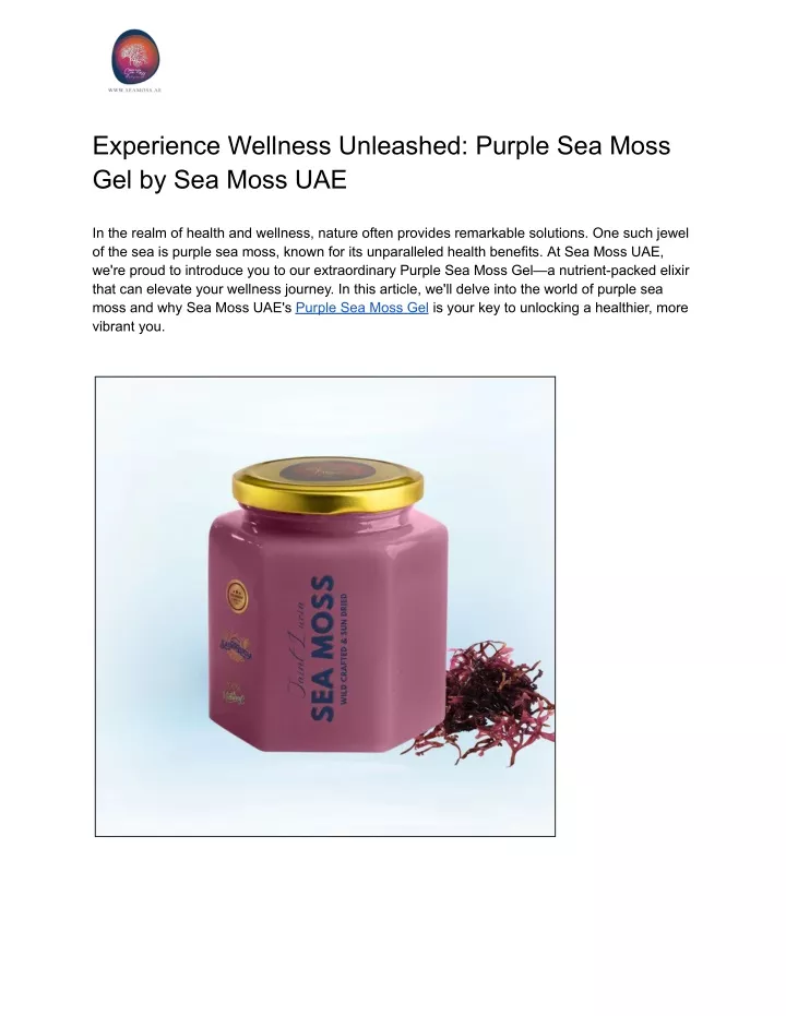 experience wellness unleashed purple sea moss