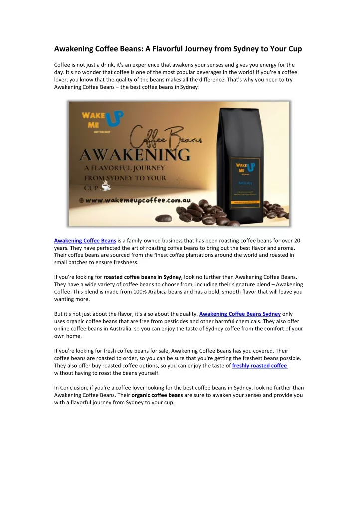 awakening coffee beans a flavorful journey from