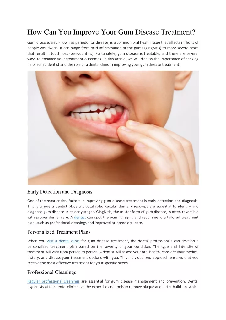 how can you improve your gum disease treatment