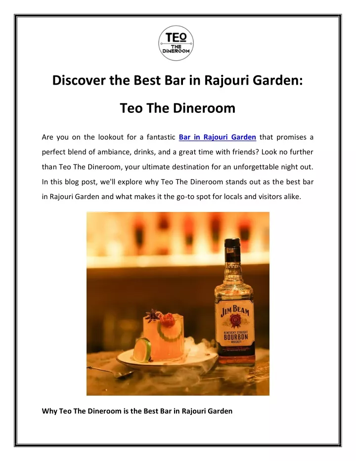 discover the best bar in rajouri garden