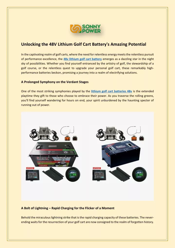 unlocking the 48v lithium golf cart battery