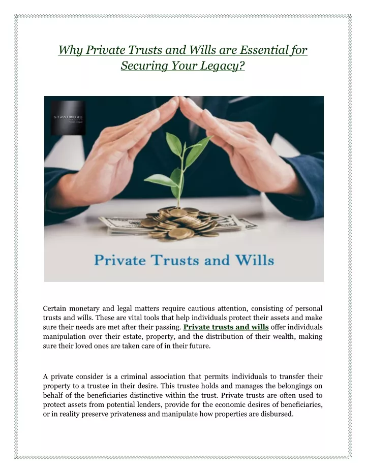 why private trusts and wills are essential