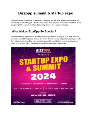 Bizzopp summit and india startup summit