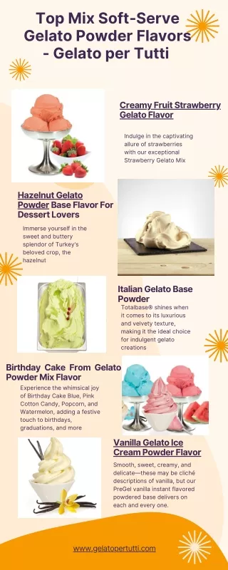 Top Mix Soft-Serve Gelato Powder Flavors | Gelato per Tutti