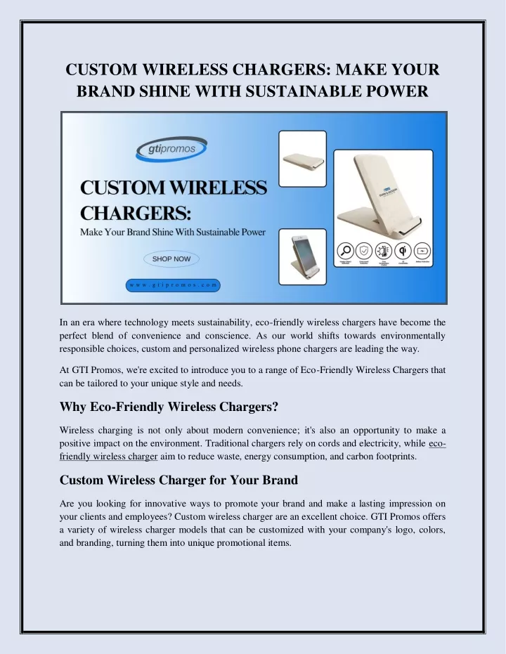 custom wireless chargers make your brand shine