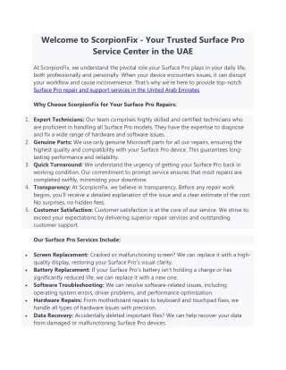 surface pro service center uae