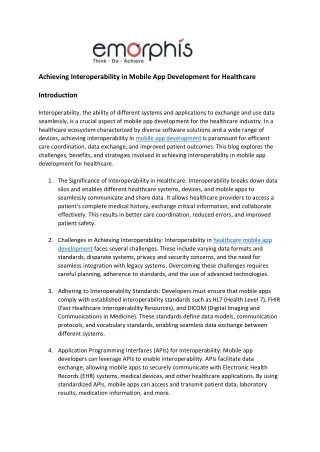 achieving interoperability in mobile