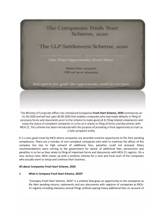 the ministry of corporate affairs has introduced