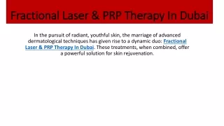 Fractional Laser & PRP Therapy