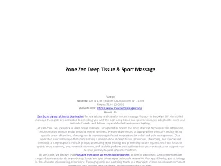 Zone Zen Deep Tissue & Sport Massage