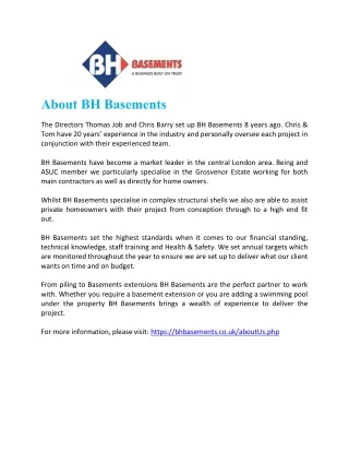 about bh basements